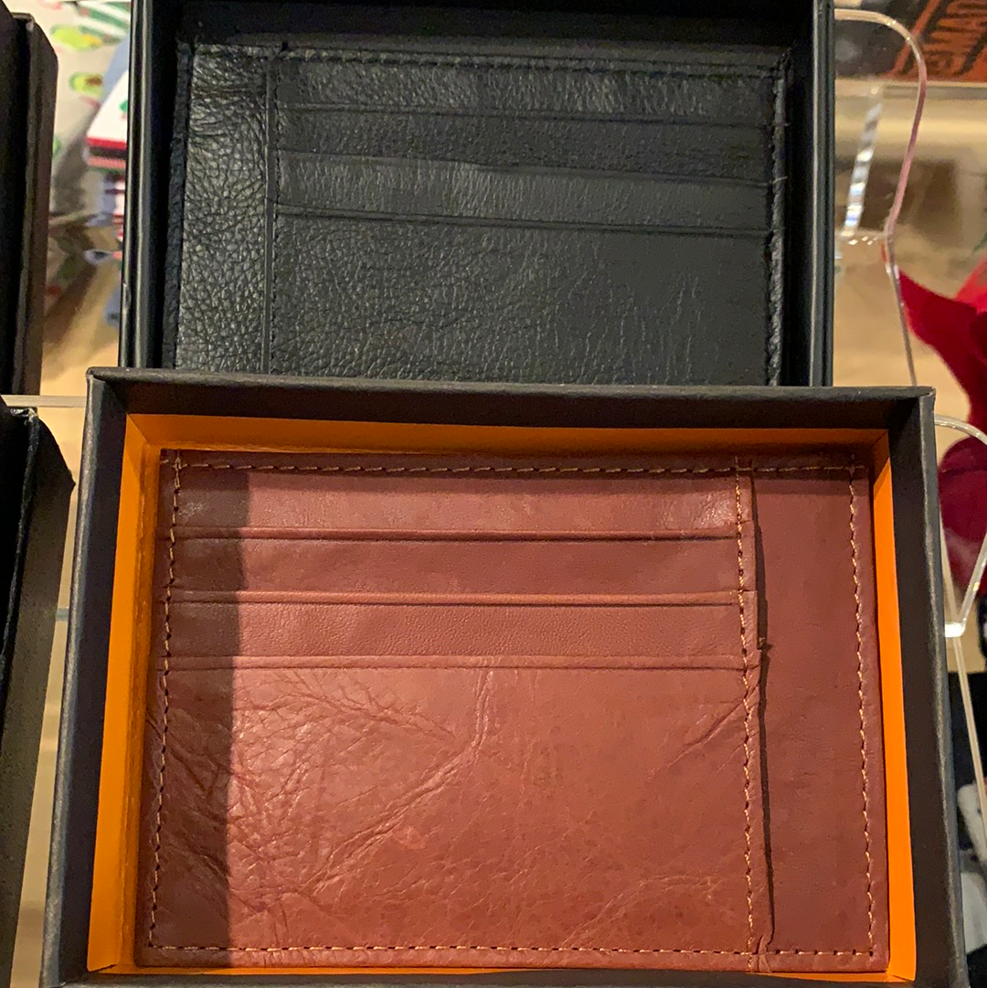 Grained Leather Two-Sided Card Case