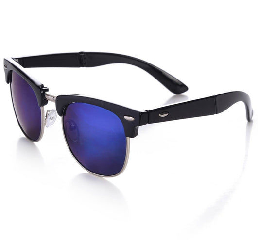 Blue Folding Clubmasters Sunglasses